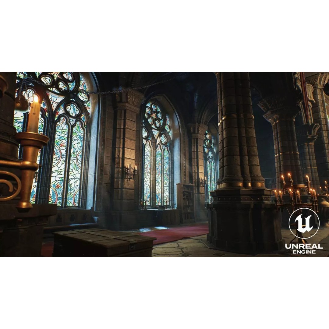 Modular Cathedral 3D Model – Low Poly Gothic Environment Asset, FBX - View 6