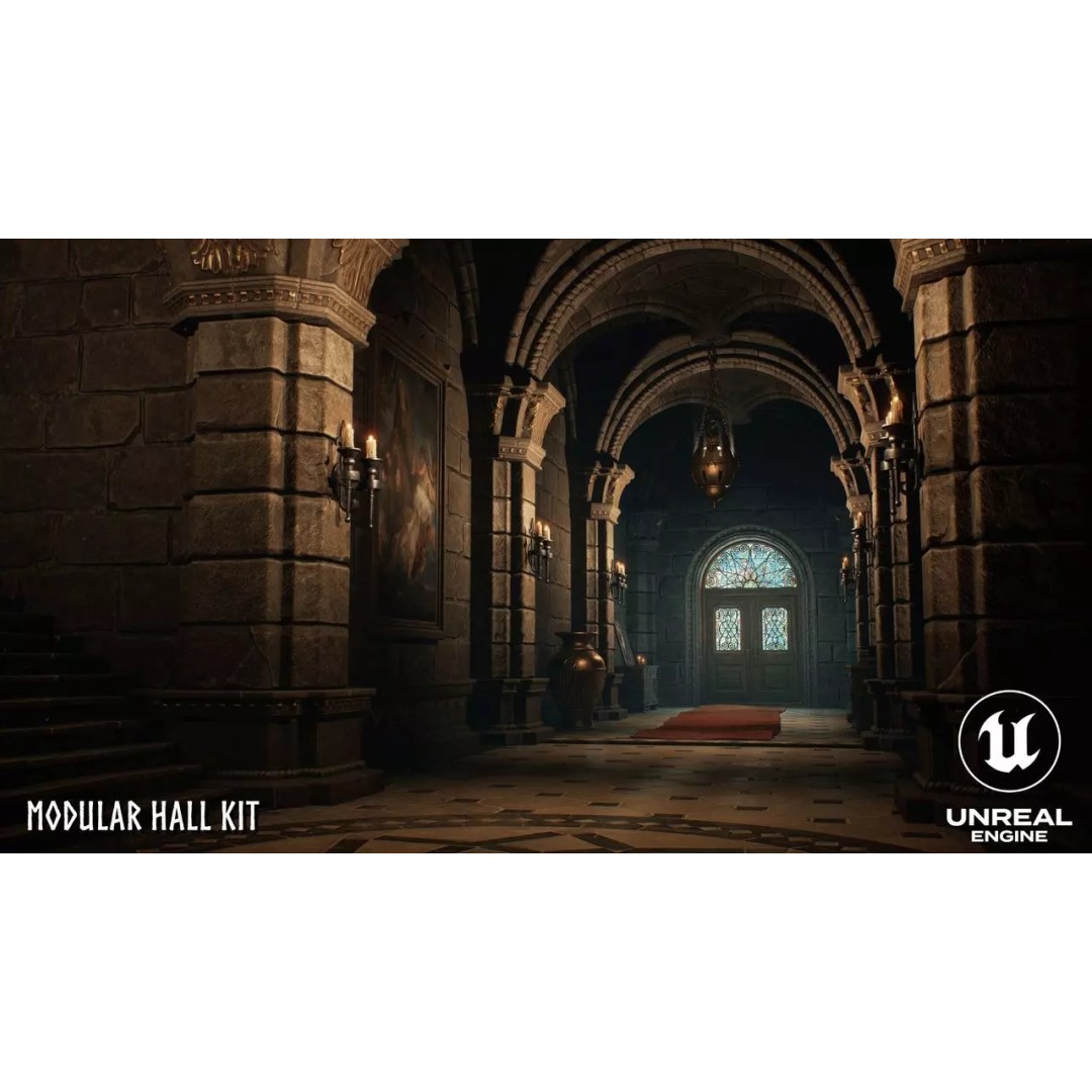 Modular Cathedral 3D Model – Low Poly Gothic Environment Asset, FBX - View 7