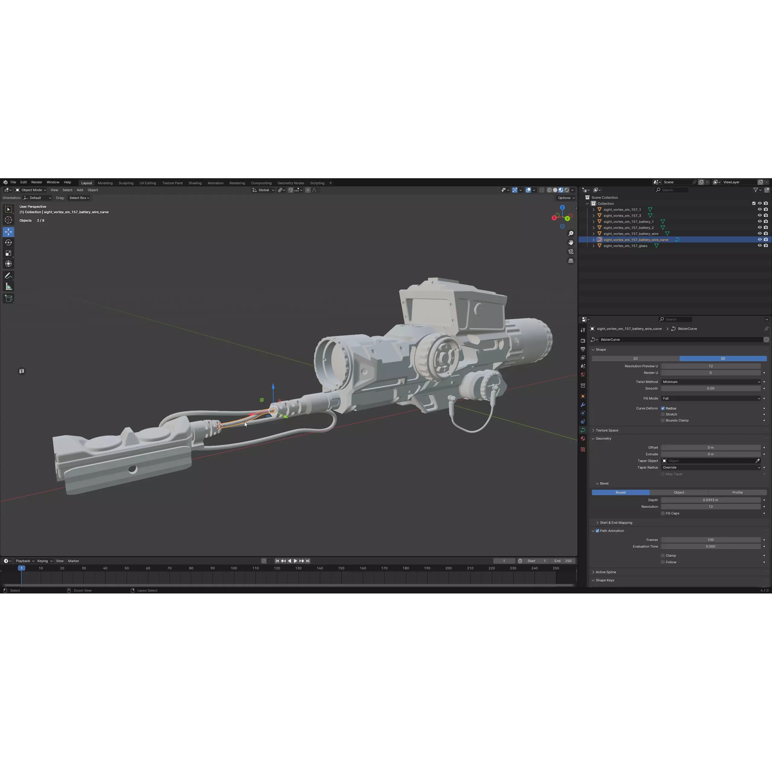 Scope Vortex XM157 - Low-Poly Game-Ready 3D Model - View 22