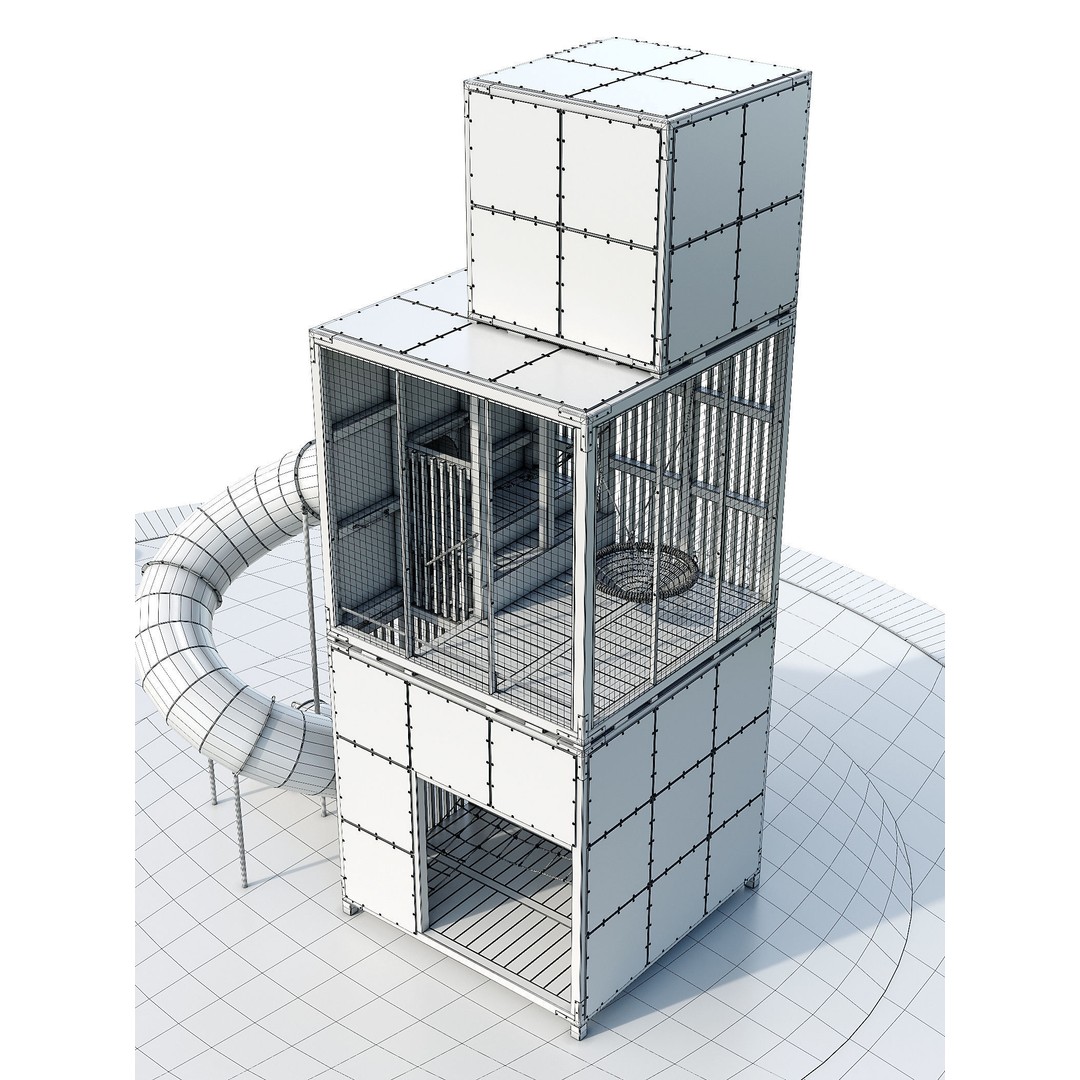 Children's Play Complex Tower 3D Model – High-Quality Game Asset, FBX, OBJ - View 19