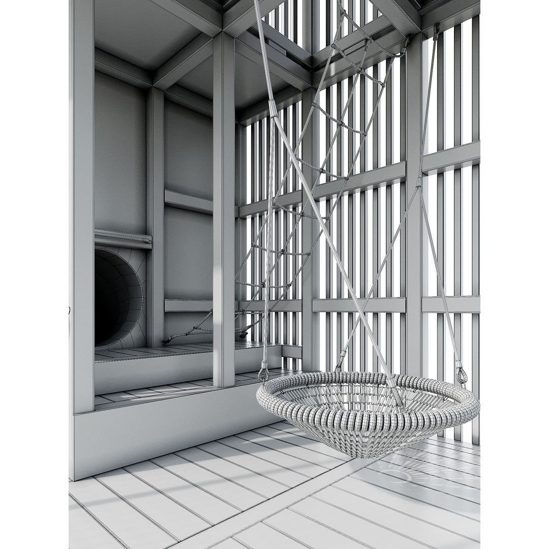 Children's Play Complex Tower 3D Model – High-Quality Game Asset, FBX, OBJ - View 20