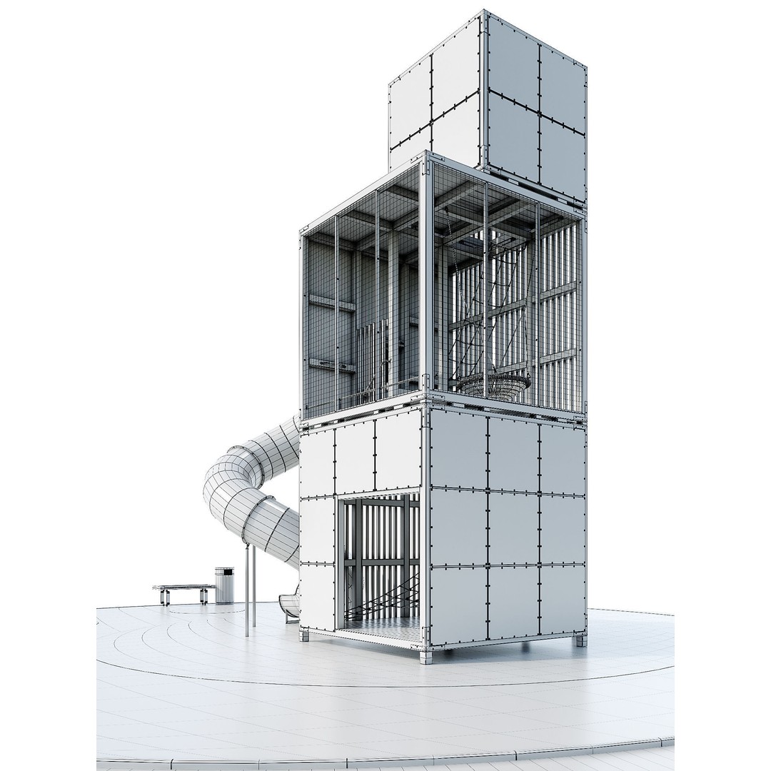 Children's Play Complex Tower 3D Model – High-Quality Game Asset, FBX, OBJ - View 21