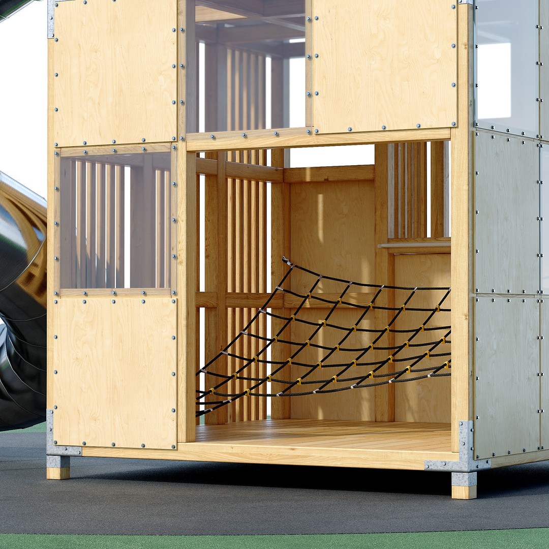 Children's Play Complex Tower 3D Model – High-Quality Game Asset, FBX, OBJ - View 8