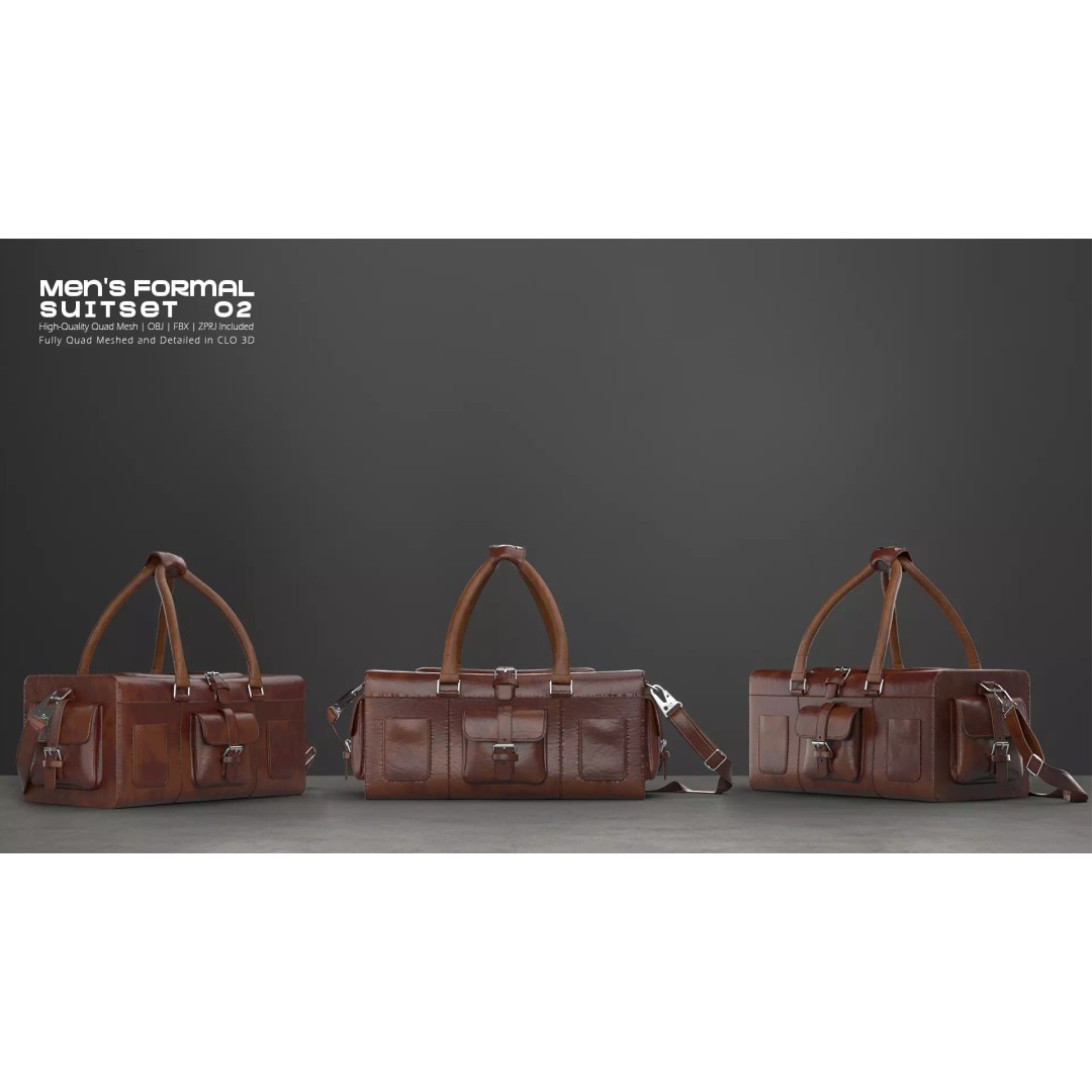 Victorian Formal Suit Set 3D Model – Game-Ready Character Asset, OBJ, FBX - View 10