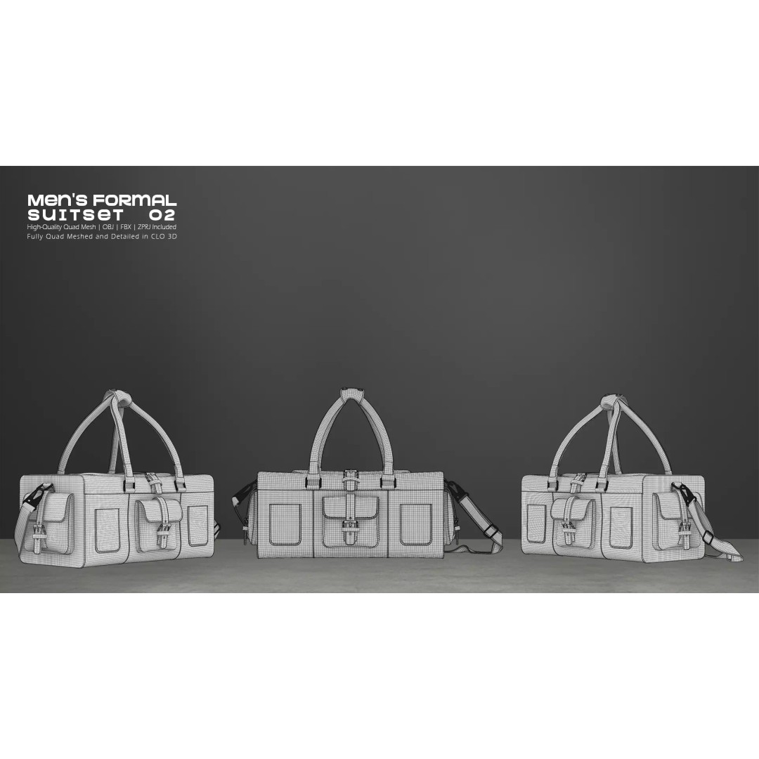 Victorian Formal Suit Set 3D Model – Game-Ready Character Asset, OBJ, FBX - View 12