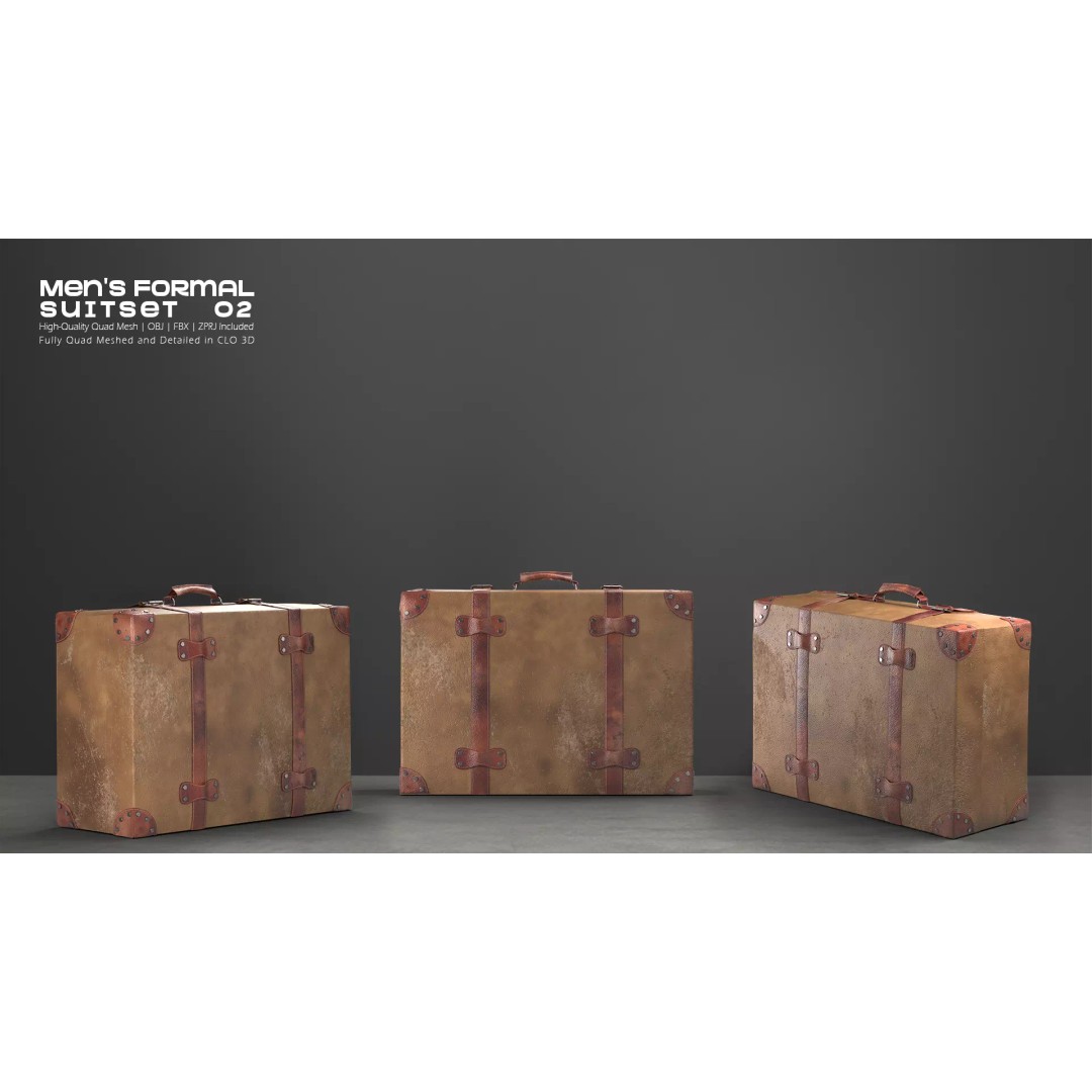 Victorian Formal Suit Set 3D Model – Game-Ready Character Asset, OBJ, FBX - View 13