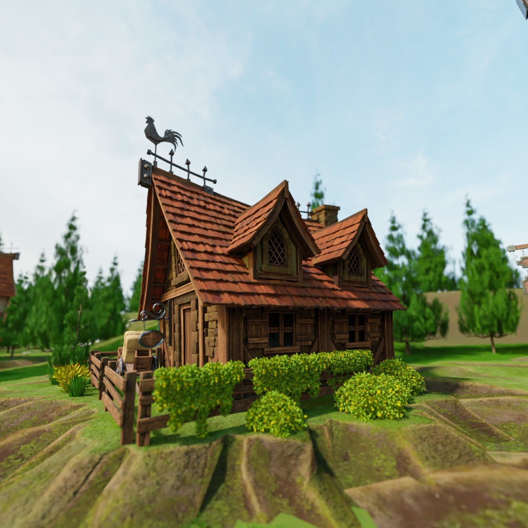 Medieval Building 3D Model – Stylized Low-Poly Game Asset, FBX - View 13