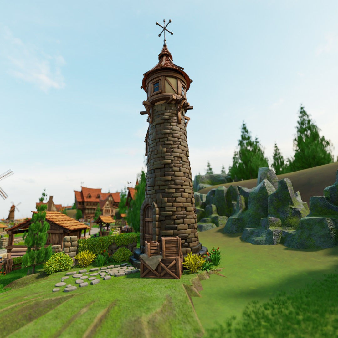 Medieval Building 3D Model – Stylized Low-Poly Game Asset, FBX - View 18