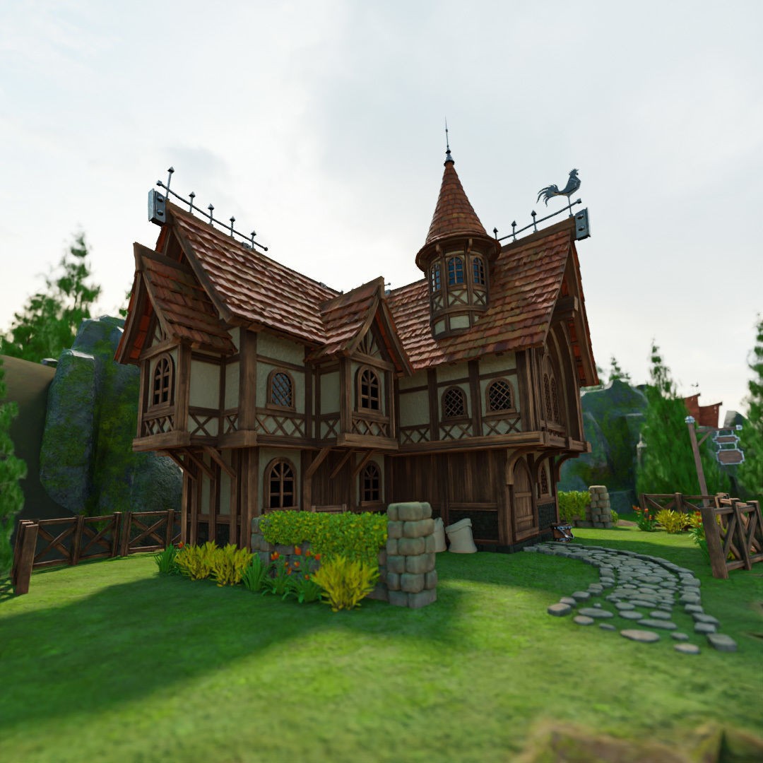 Medieval Building 3D Model – Stylized Low-Poly Game Asset, FBX - View 23