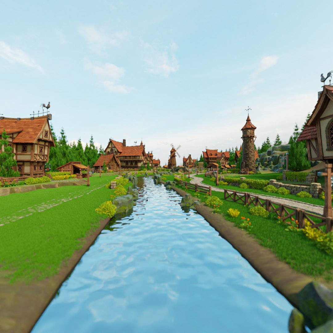 Medieval Building 3D Model – Stylized Low-Poly Game Asset, FBX - View 24