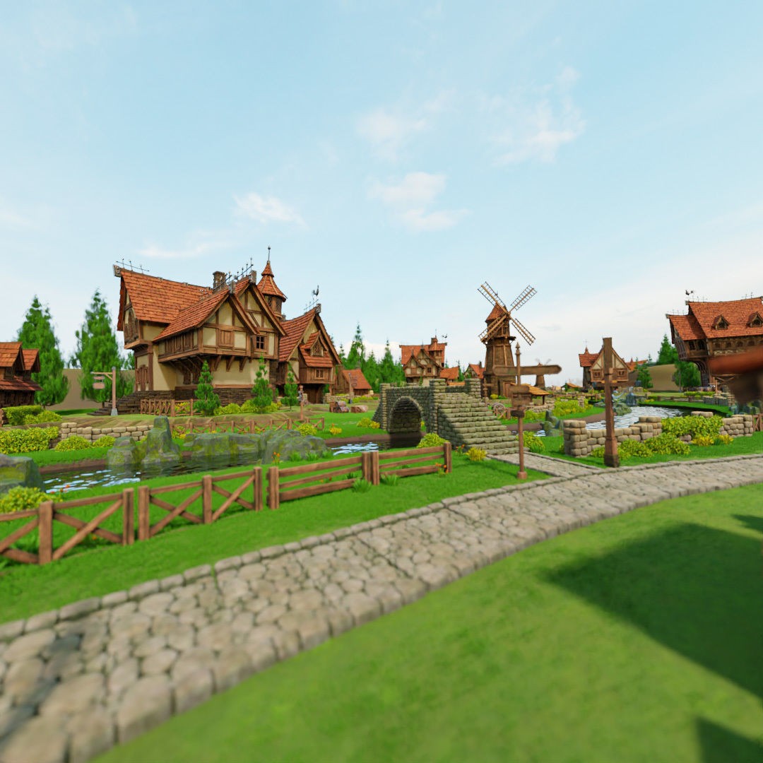 Medieval Building 3D Model – Stylized Low-Poly Game Asset, FBX - View 28
