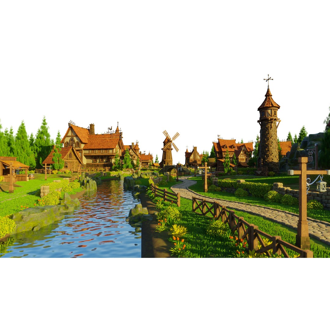 Medieval Building 3D Model – Stylized Low-Poly Game Asset, FBX - View 30