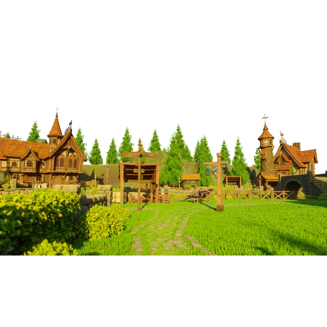 Medieval Building 3D Model – Stylized Low-Poly Game Asset, FBX - View 33