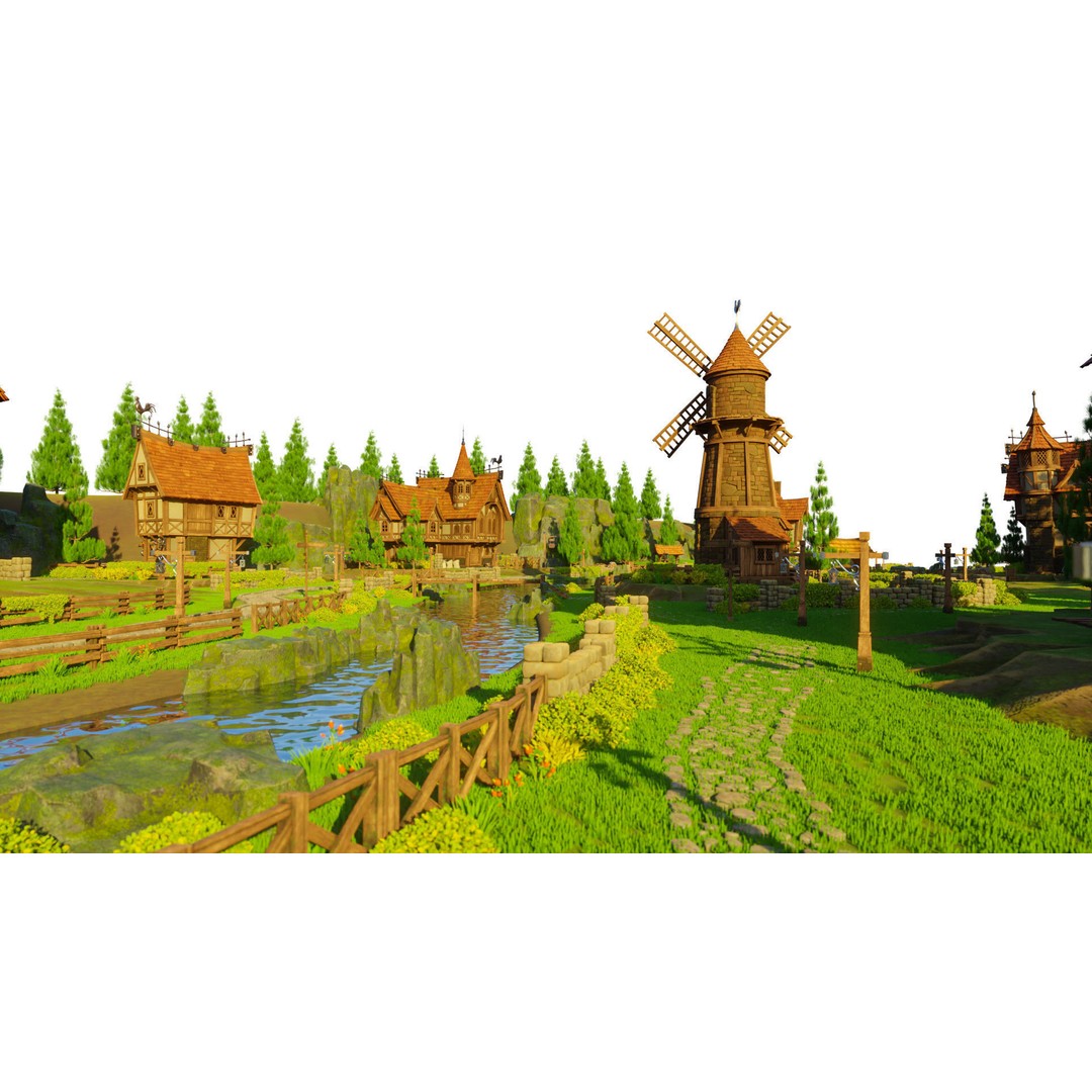 Medieval Building 3D Model – Stylized Low-Poly Game Asset, FBX - View 34