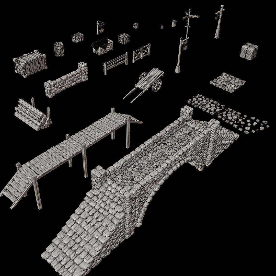 Medieval Building 3D Model – Stylized Low-Poly Game Asset, FBX - View 35