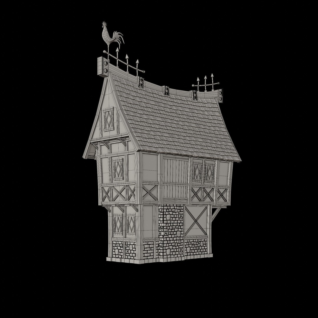 Medieval Building 3D Model – Stylized Low-Poly Game Asset, FBX - View 36