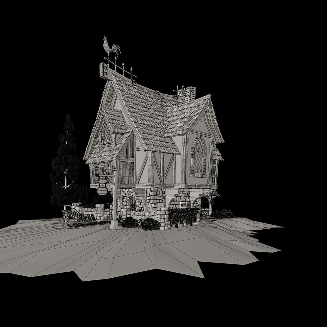 Medieval Building 3D Model – Stylized Low-Poly Game Asset, FBX - View 37