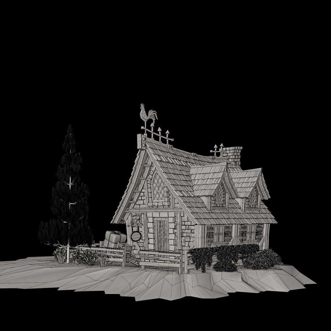 Medieval Building 3D Model – Stylized Low-Poly Game Asset, FBX - View 38