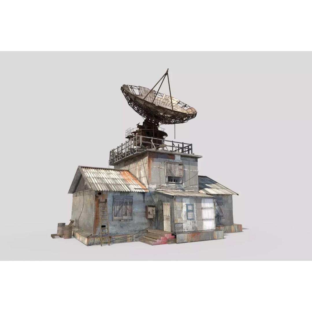 Abandoned Radar Station 3D Model – Realistic Industrial Exterior Asset, FBX - View 2