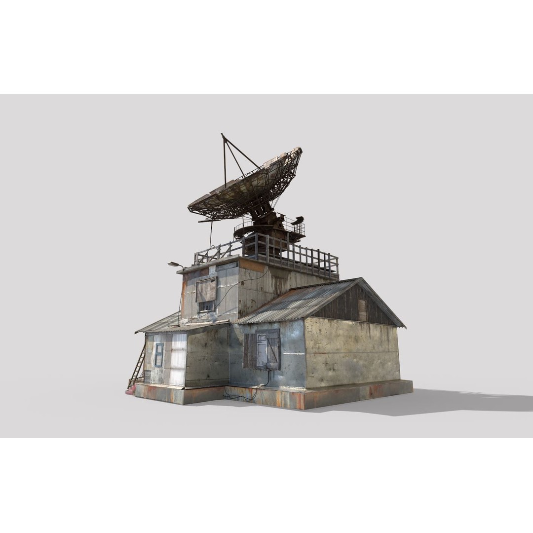 Abandoned Radar Station 3D Model – Realistic Industrial Exterior Asset, FBX - View 4