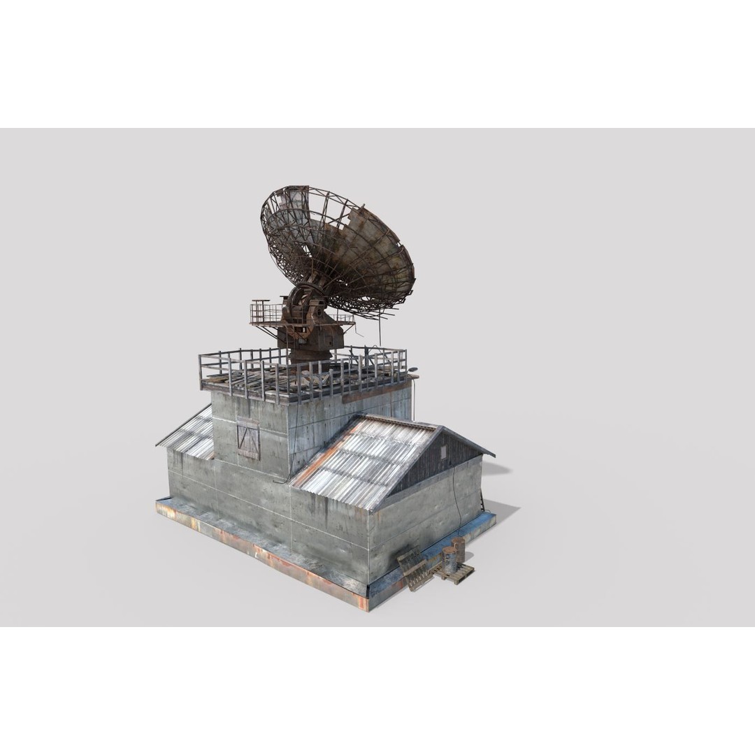 Abandoned Radar Station 3D Model – Realistic Industrial Exterior Asset, FBX - View 7