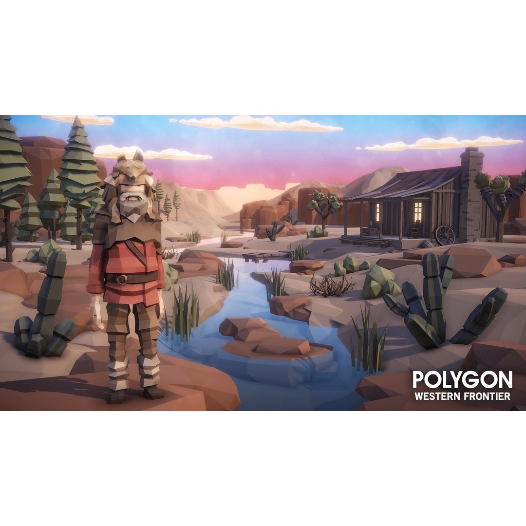 Western Frontier 3D Model – Low Poly Game Asset, FBX, PBR Textures - View 11