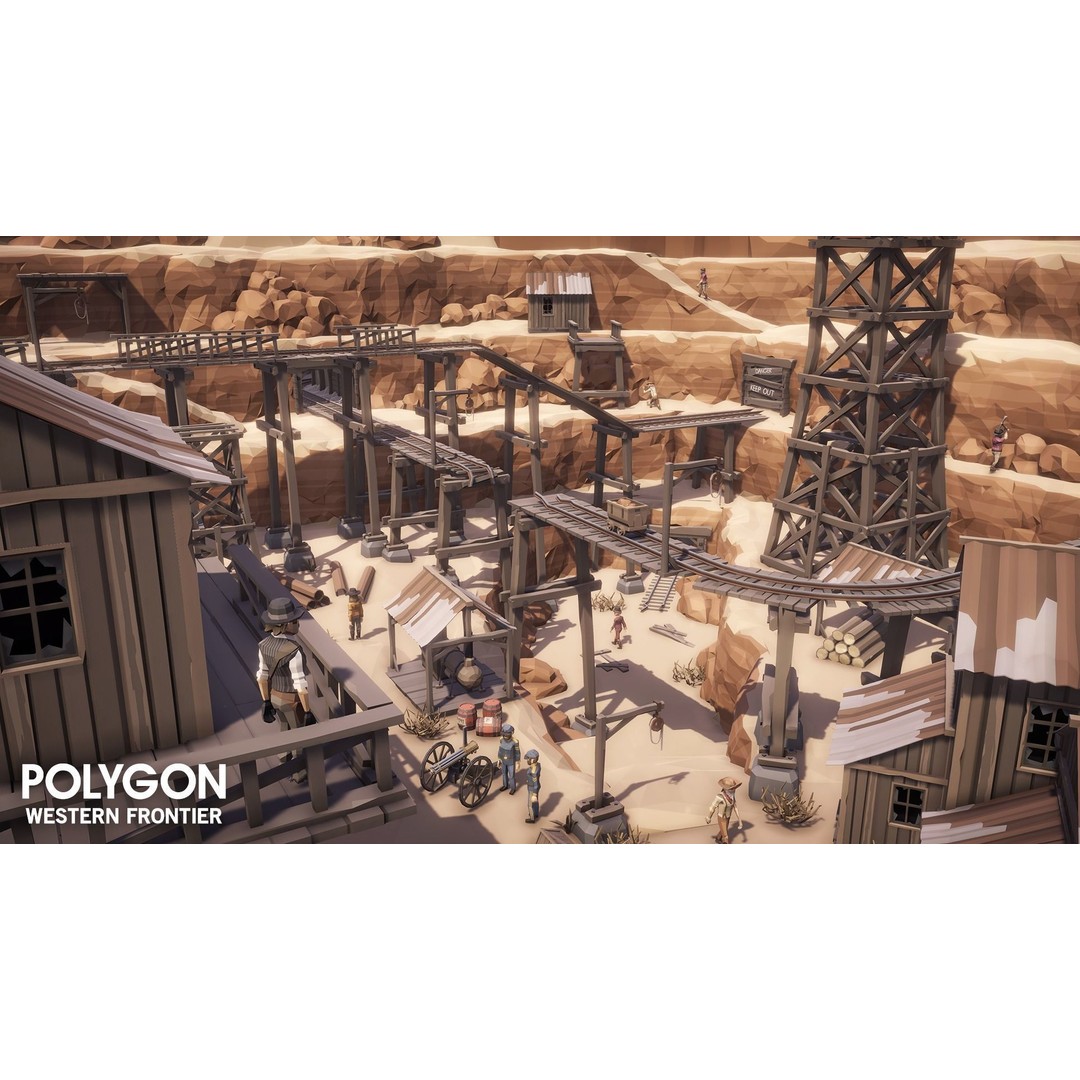 Western Frontier 3D Model – Low Poly Game Asset, FBX, PBR Textures - View 12