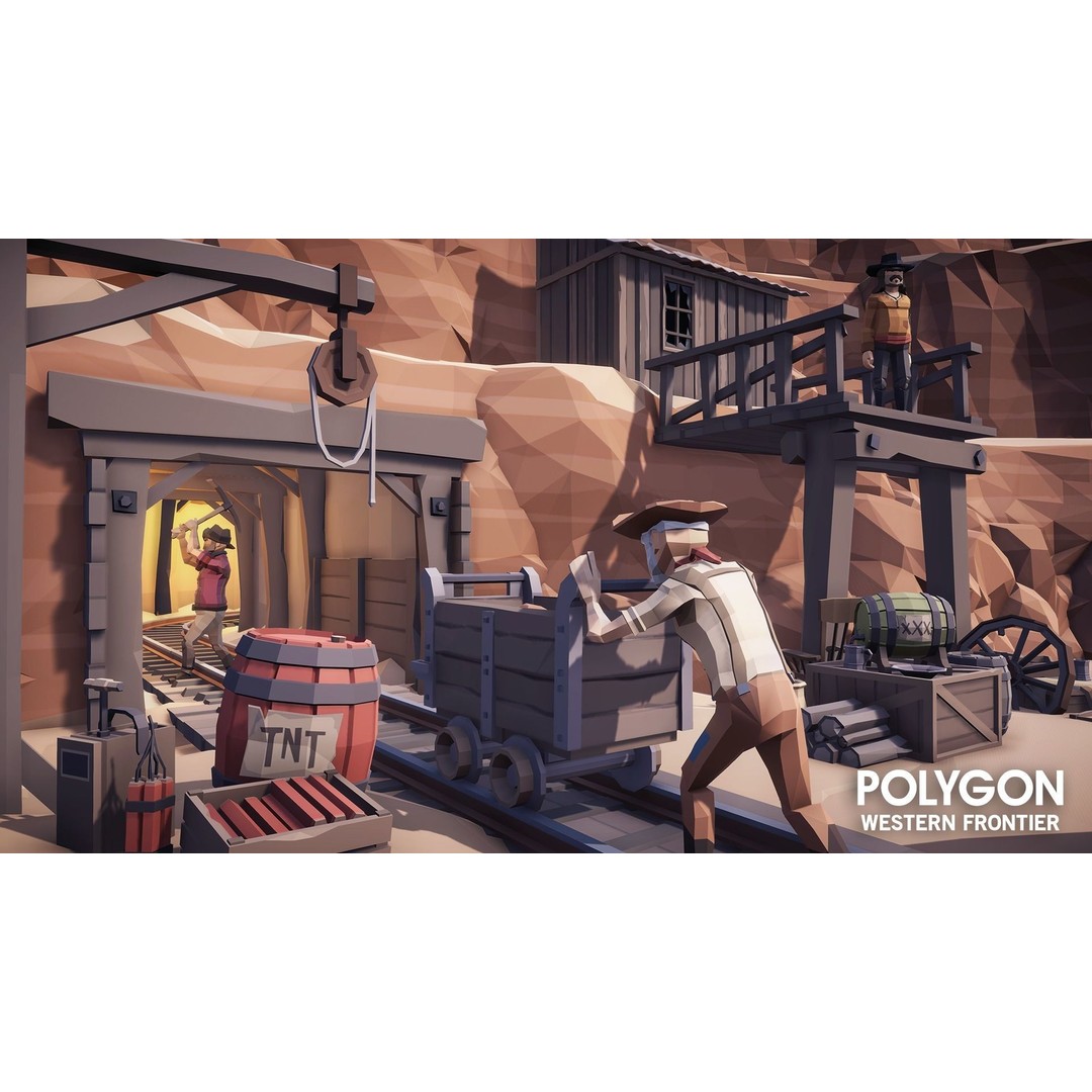 Western Frontier 3D Model – Low Poly Game Asset, FBX, PBR Textures - View 13