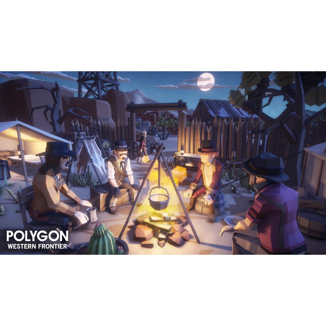 Western Frontier 3D Model – Low Poly Game Asset, FBX, PBR Textures - View 15