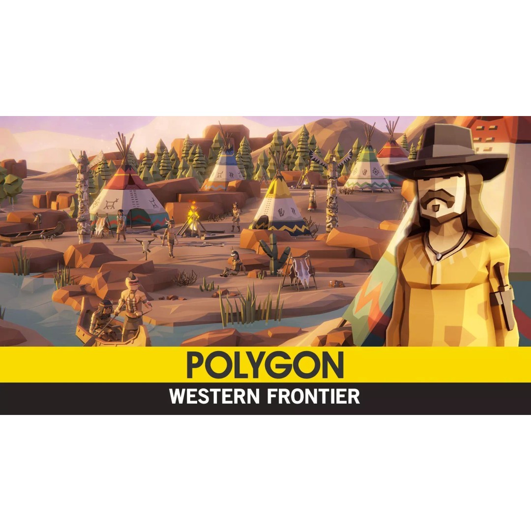Western Frontier 3D Model – Low Poly Game Asset, FBX, PBR Textures - View 2