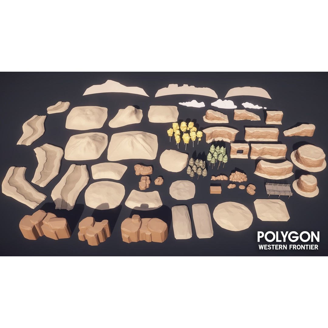 Western Frontier 3D Model – Low Poly Game Asset, FBX, PBR Textures - View 23