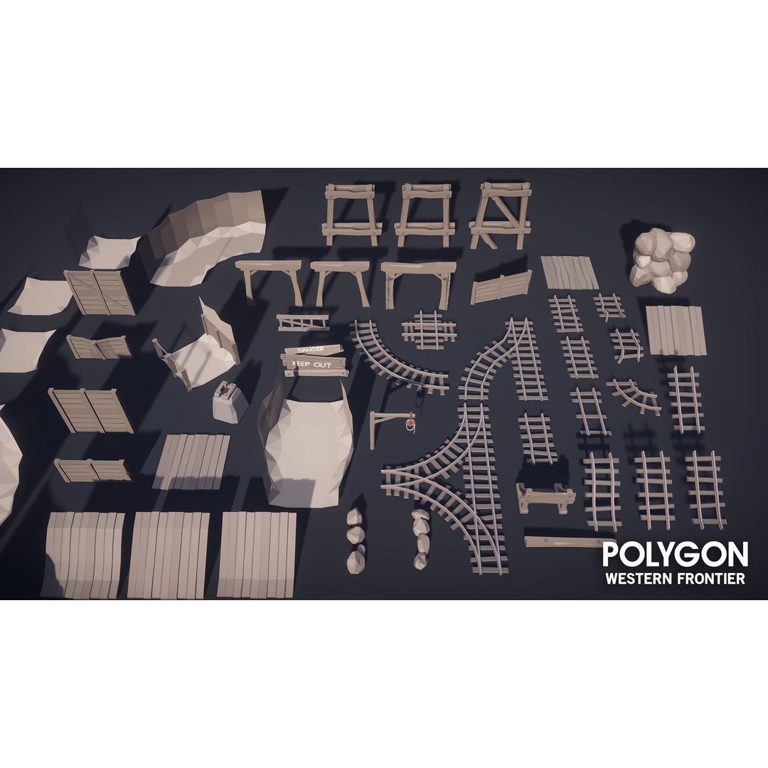 Western Frontier 3D Model – Low Poly Game Asset, FBX, PBR Textures - View 24