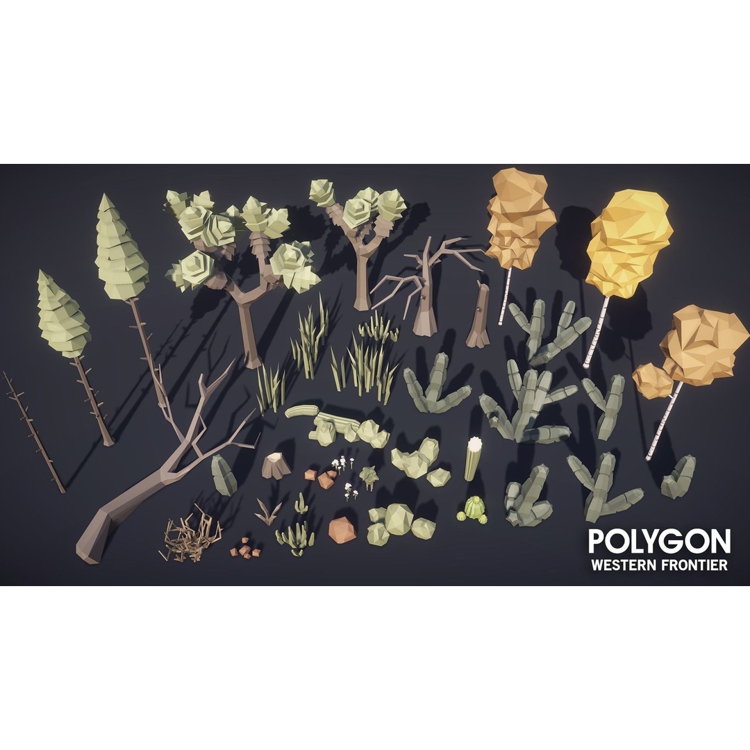 Western Frontier 3D Model – Low Poly Game Asset, FBX, PBR Textures - View 25