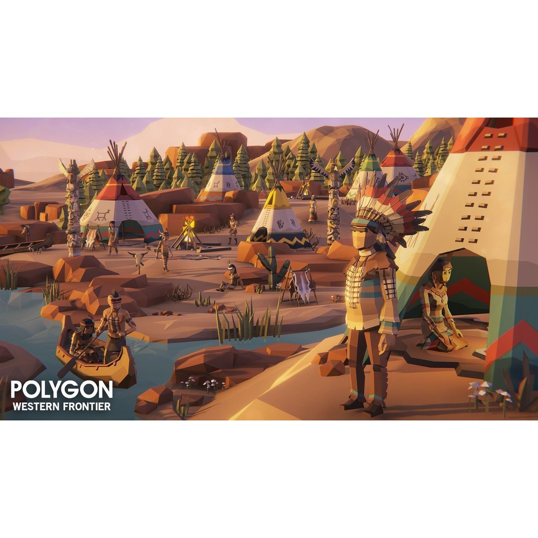 Western Frontier 3D Model – Low Poly Game Asset, FBX, PBR Textures - View 3