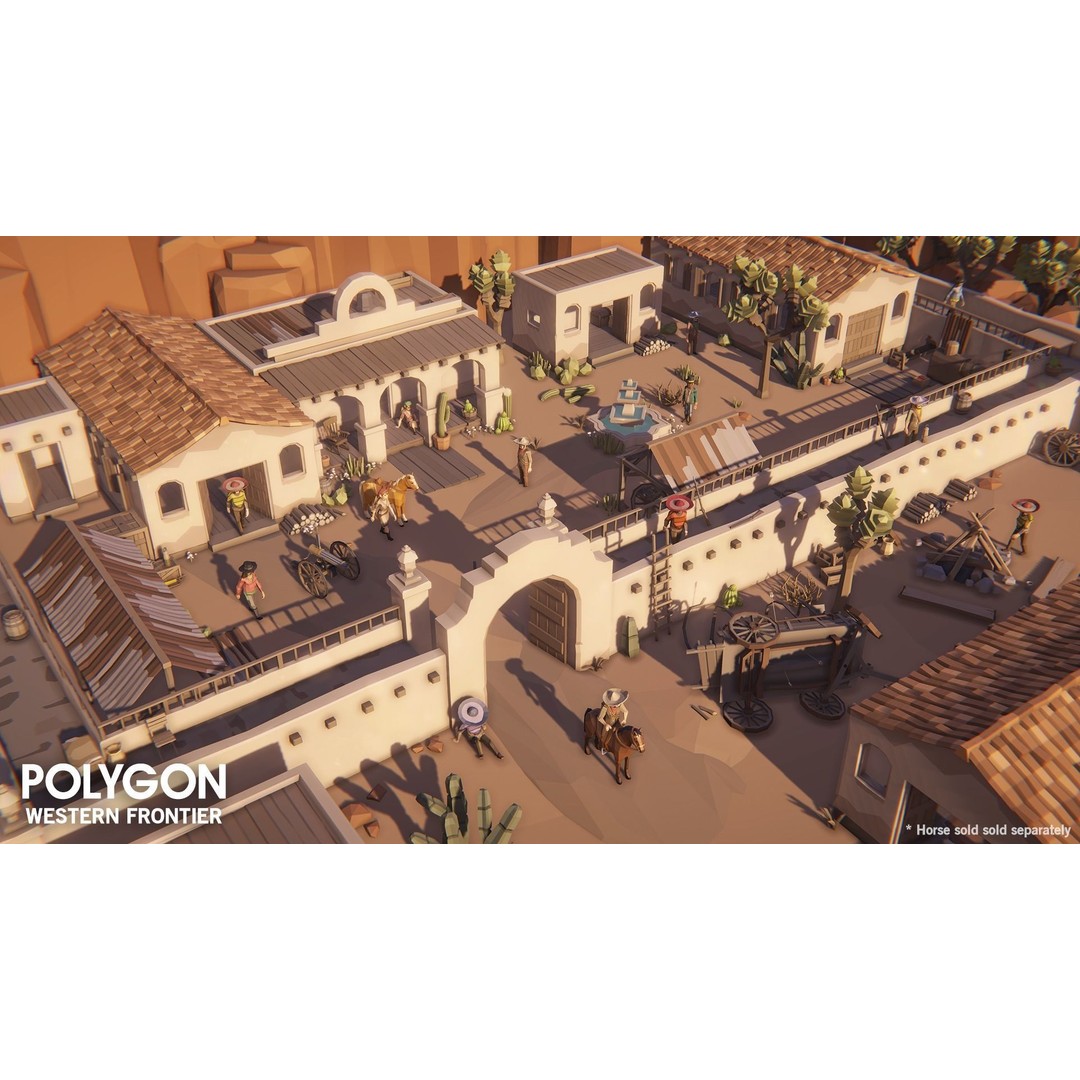 Western Frontier 3D Model – Low Poly Game Asset, FBX, PBR Textures - View 6