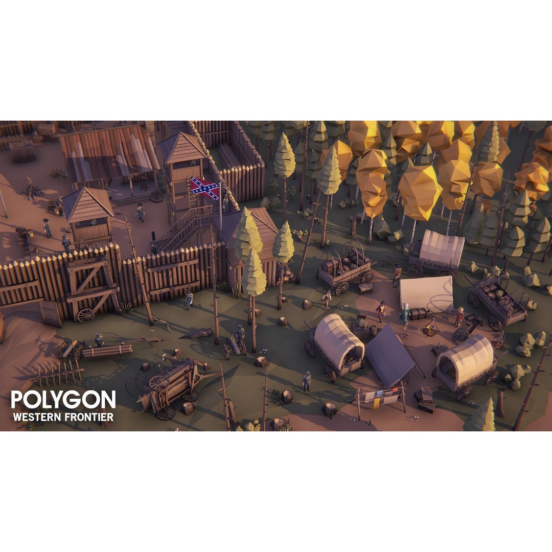 Western Frontier 3D Model – Low Poly Game Asset, FBX, PBR Textures - View 7