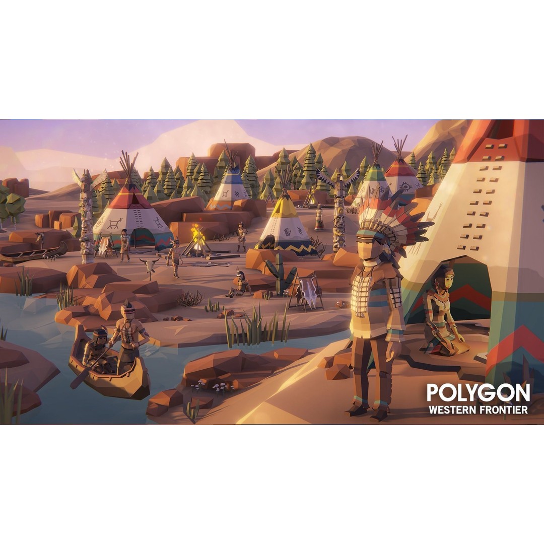 Western Frontier 3D Model – Low Poly Game Asset, FBX, PBR Textures - View 9
