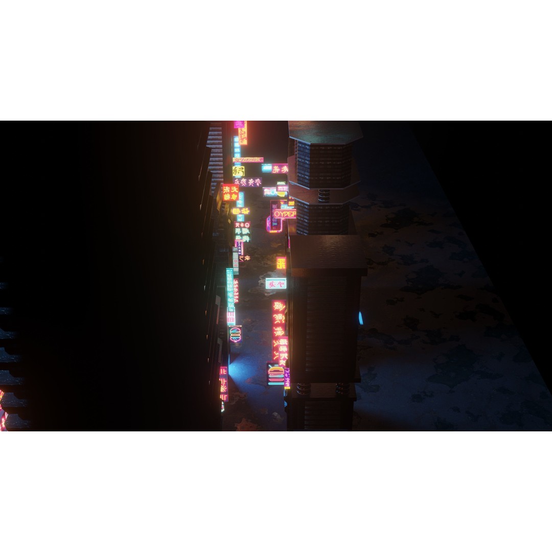 Neon Signs 3D Model – Low Poly Japanese Light Pack, FBX - View 11