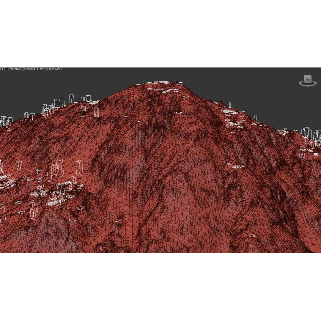 Mountain Landscape 3D Model – High Poly Terrain with Lake, FBX