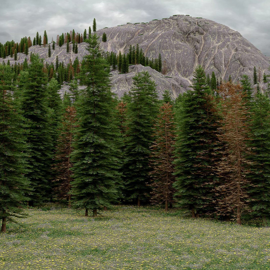 Mountain Landscape 3D Model – High Poly Terrain with Lake, FBX - View 2