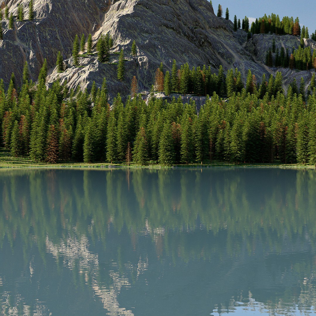 Mountain Landscape 3D Model – High Poly Terrain with Lake, FBX - View 8