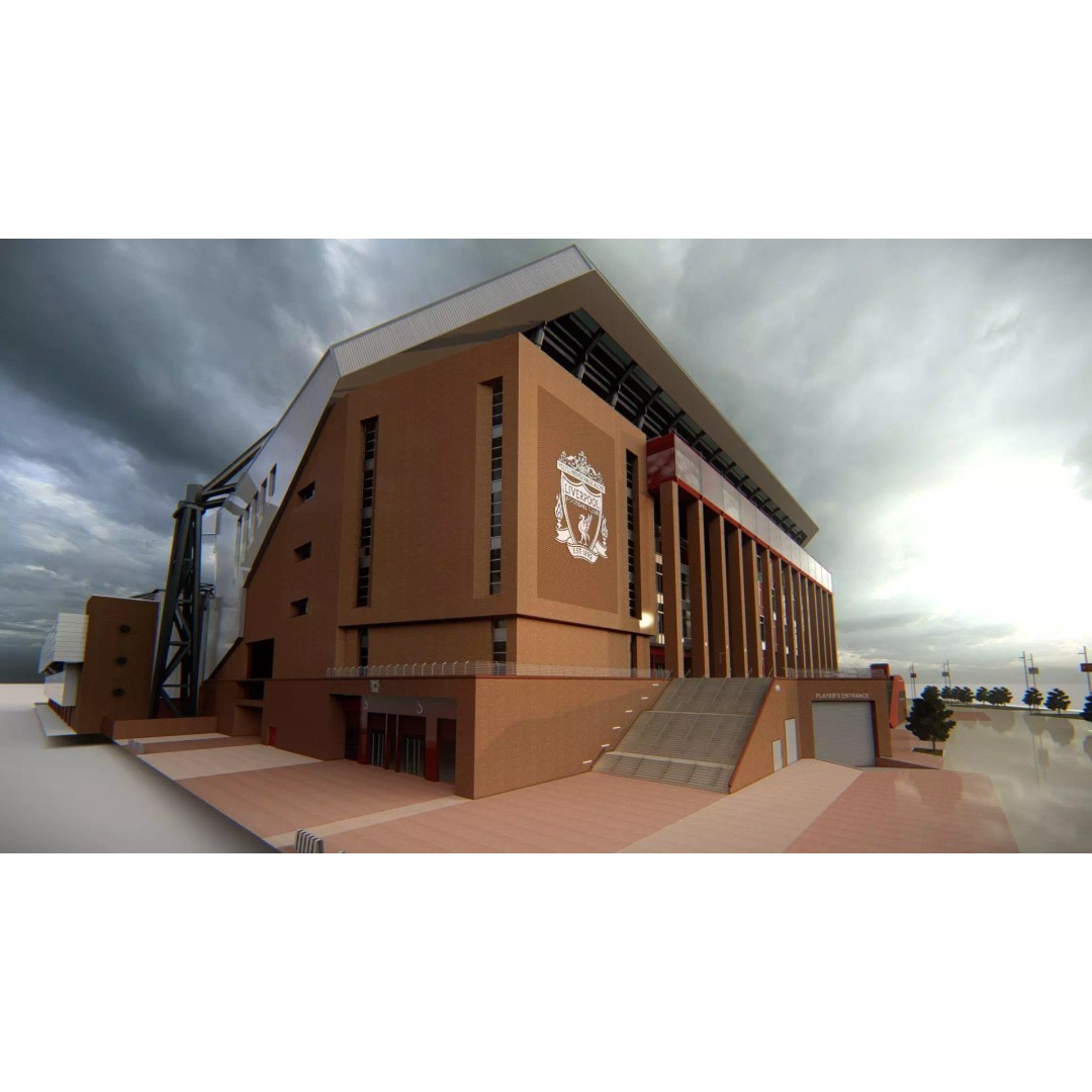 Anfield Stadium 3D Model – Realistic Architecture, PBR Textures, FBX/OBJ - View 2