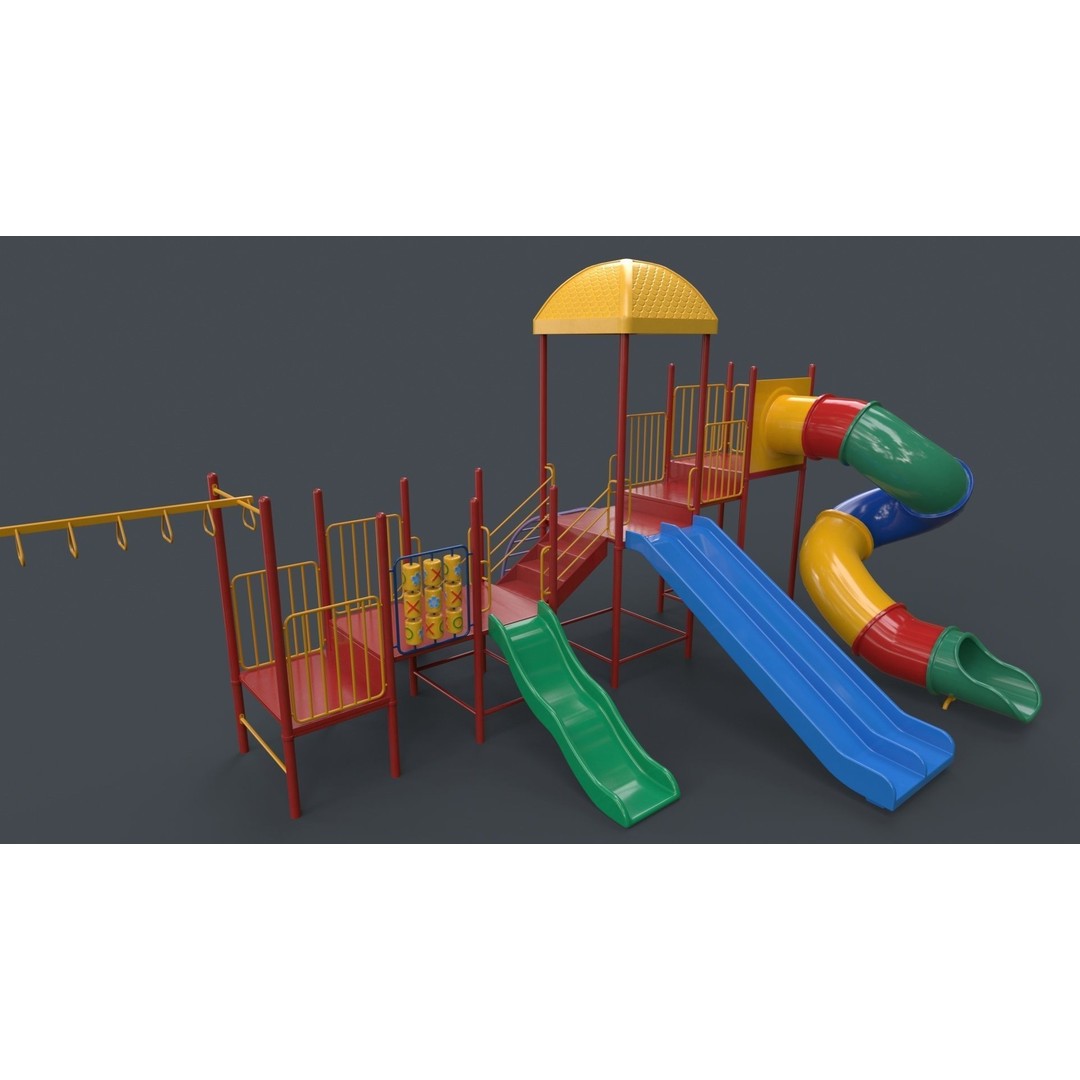 Outdoor Jungle Gym 3D Model – Low Poly PBR Game Asset, FBX - View 10