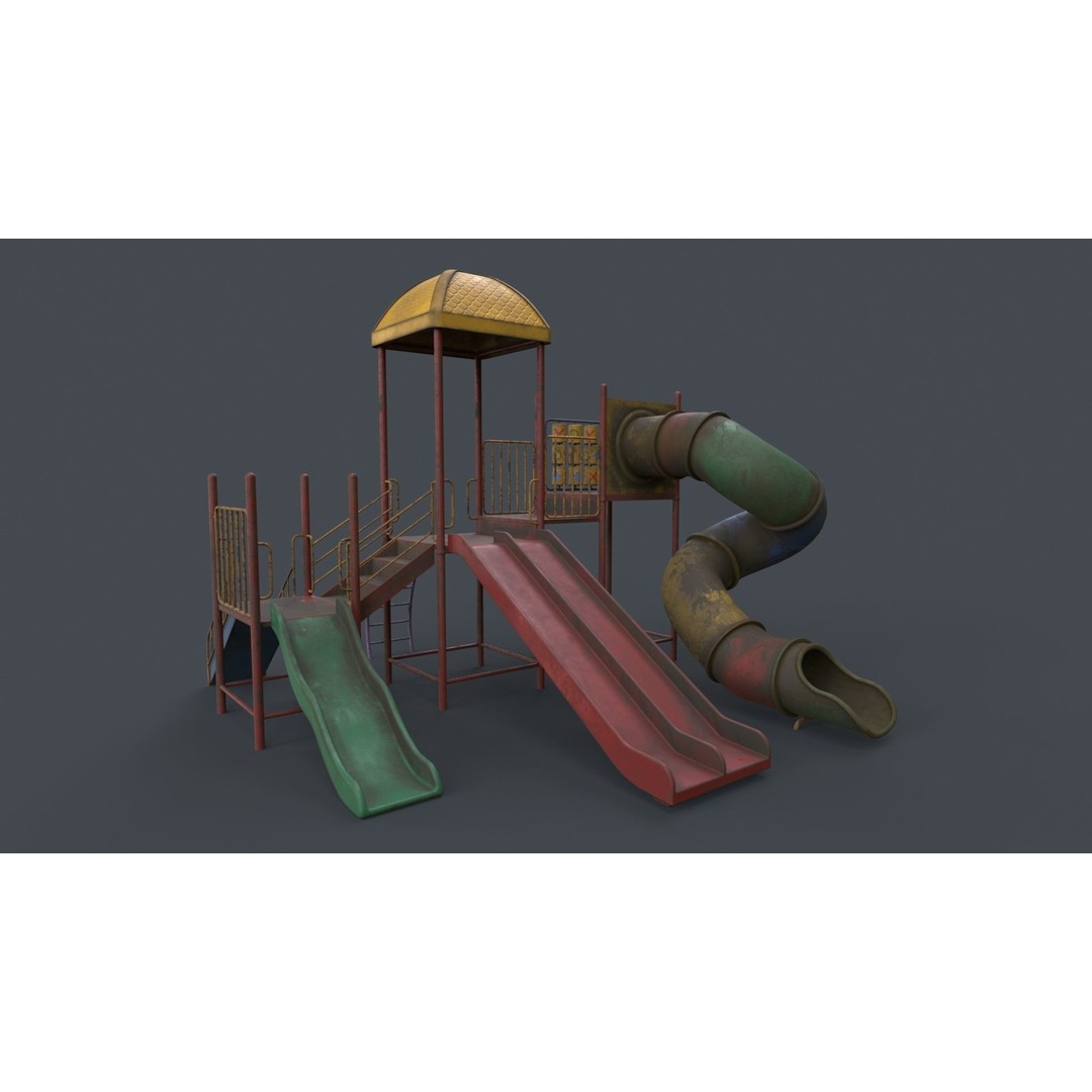 Outdoor Jungle Gym 3D Model – Low Poly PBR Game Asset, FBX - View 102
