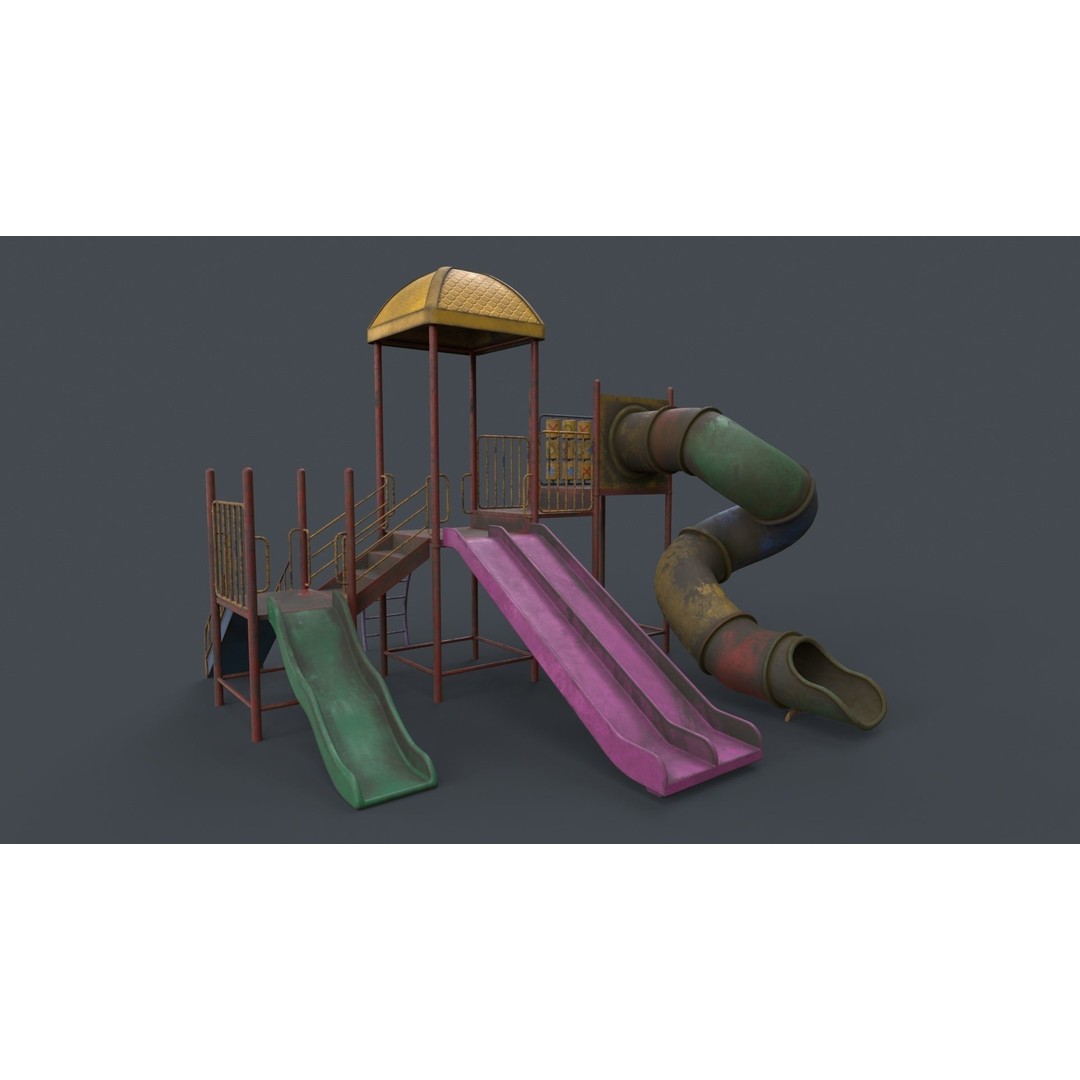 Outdoor Jungle Gym 3D Model – Low Poly PBR Game Asset, FBX - View 104