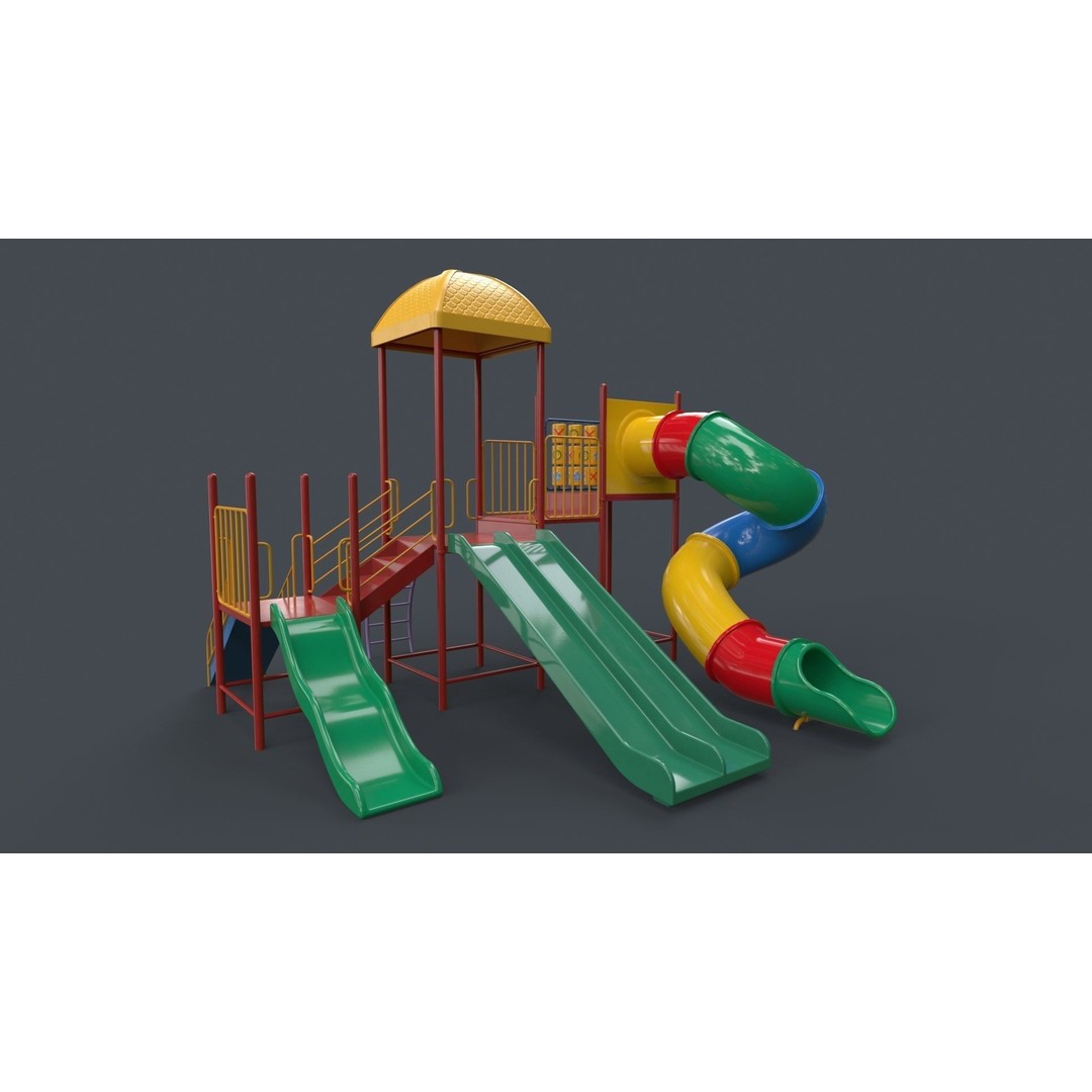 Outdoor Jungle Gym 3D Model – Low Poly PBR Game Asset, FBX - View 107