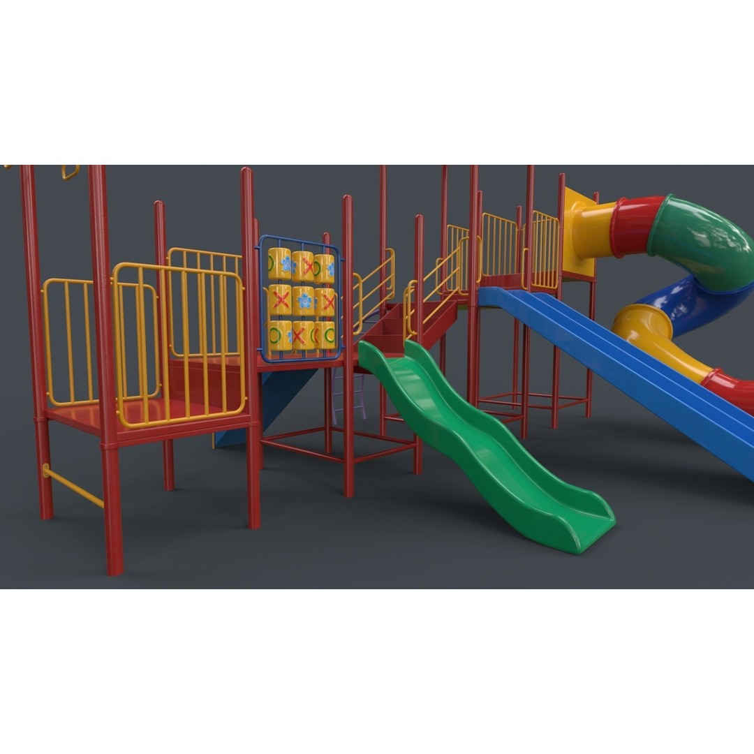Outdoor Jungle Gym 3D Model – Low Poly PBR Game Asset, FBX - View 11