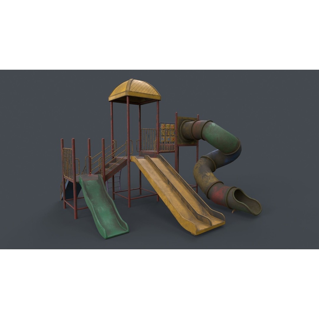 Outdoor Jungle Gym 3D Model – Low Poly PBR Game Asset, FBX - View 116