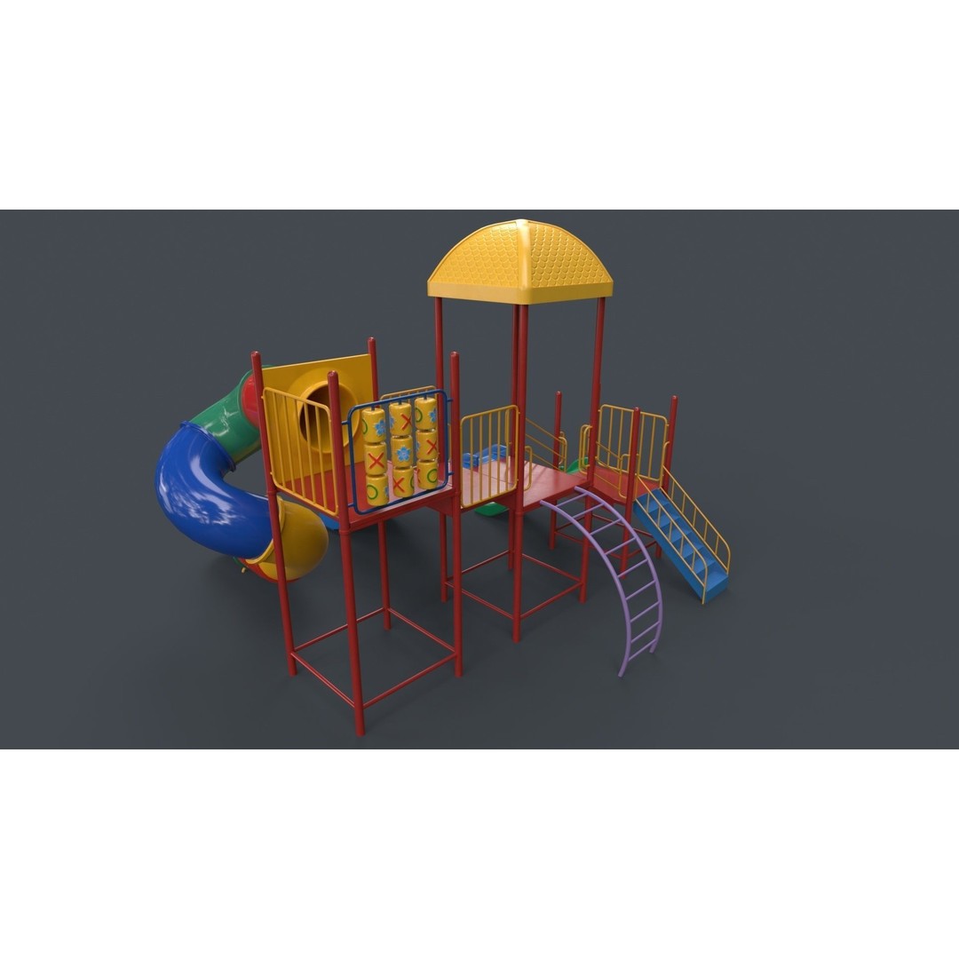 Outdoor Jungle Gym 3D Model – Low Poly PBR Game Asset, FBX - View 12