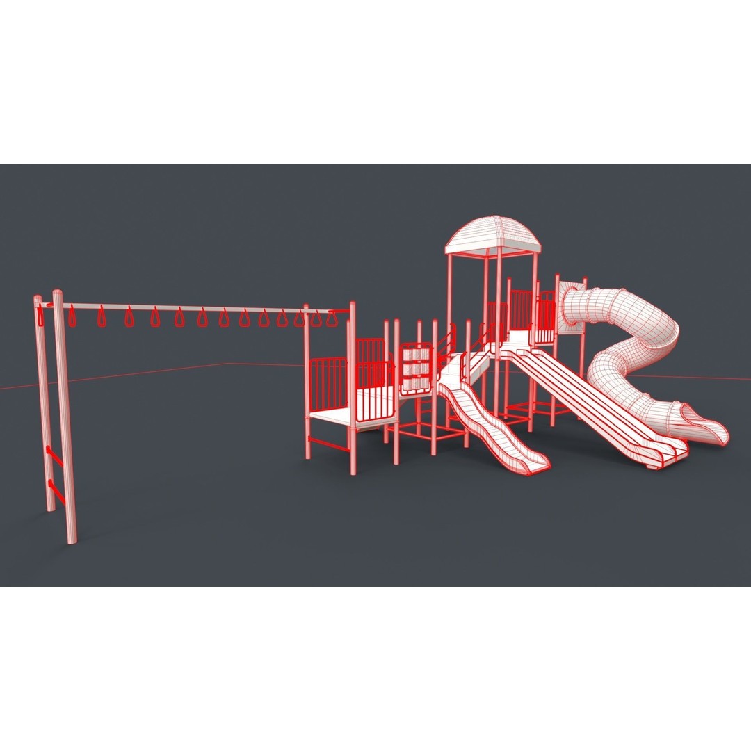 Outdoor Jungle Gym 3D Model – Low Poly PBR Game Asset, FBX - View 123